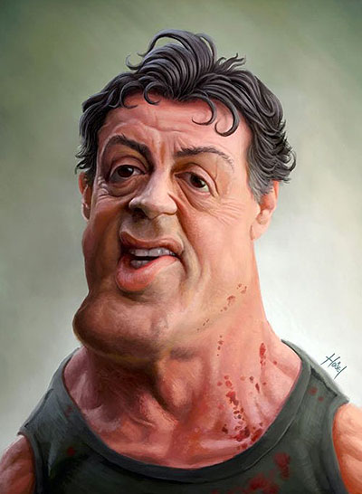 sylvester stallone imageness. totti caricatura vs robinho