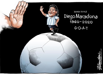 واکنش کاریکاتوریست ها به مرگ مارادونا