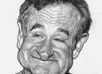 Robin Williams, pencil