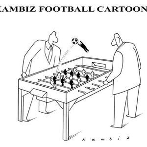 The Exhibition of Cartoon about Football by Kambiz Derambakhsh/ Iran 	