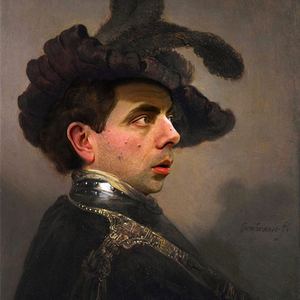 MR. BEAN DIGITALLY PAINTED INTO HISTORICAL PORTRAITS