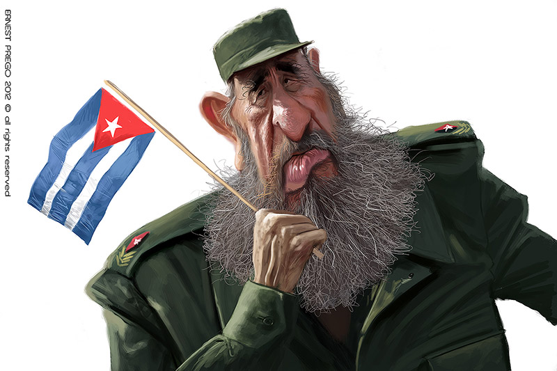 Image result for fidel castro cartoon