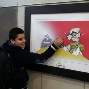 Cartoon Exhibition about Islamic Revoloution in Metro by Bahman Abdi