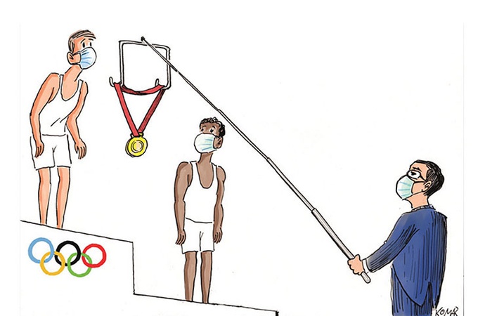 المپیک کرونا زده در کارتونی از کریستو کومارنیتسکی