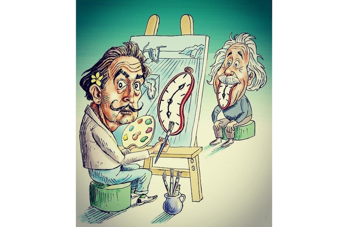 شوخی کارتونی جواد علیزاده با سالوادور دالی