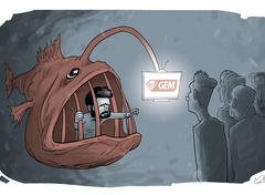 گالری کارتون های سیاسی دکتر احمدرضا بیضایی در اسارت