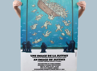 طرح علیرضا پاکدل در پوستر جهانی کارتون عدالت کانادا