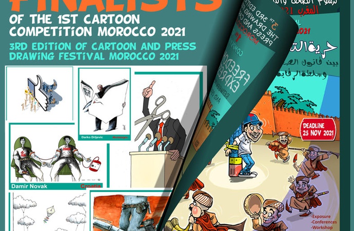 فینالیست‌های سومین مسابقۀ بین‌المللی کارتون و کارتون مطبوعاتی مراکش، 2021