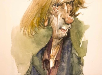 harry dean stanton watercolor sketch