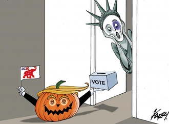 Trump asks for votes on halloween!