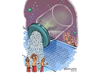 "inequitable distribution of vaccine" cartoon by Nasif Ahmed