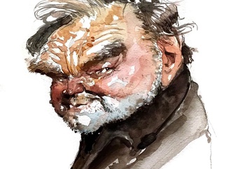 klaus maria brandauer watercolor sketch