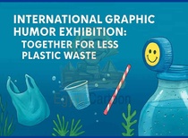 International Graphic Humor Fair Together for Less Plastic Waste.