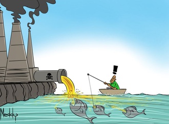 Industrial pollution.,