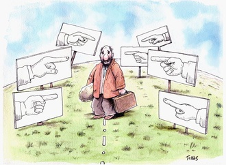 Migrant at the border
