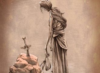 The sword of justice in stone