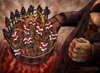 Kazanovsky cartoon in the magazine Kountry
