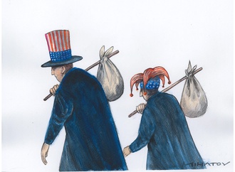 immigration, clown, USA
