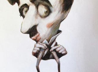caricature chaplin by cau gomez from brazil