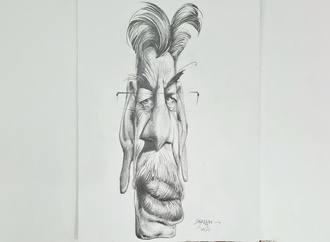 caricatures of Derambakhsh by his colleagues