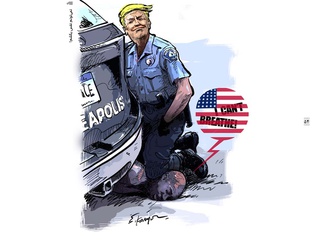 Gallery of Cartoon "I can't Breath"