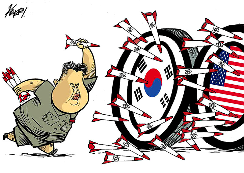 Карикатура корейской газеты на теракт в крокусе. КНДР карикатура. Северная Корея карикатуры. Северная и Южная Корея карикатура.