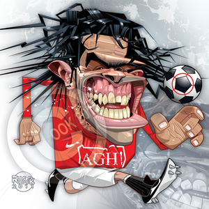 Carlos Tevez by Russ Cook-UK/Best Caricature-2014