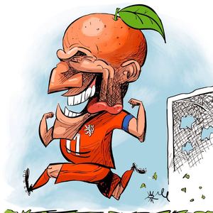 Arjen Robben by Williams Quisbert Melchor-Bolivia/best caricature-2014