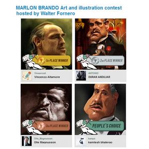 winners of Caricature Contest/Marlon Brando as the godfather!
