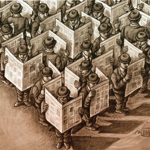 Gallery of Cartoons by World Cartoonists about Newspaper-2016